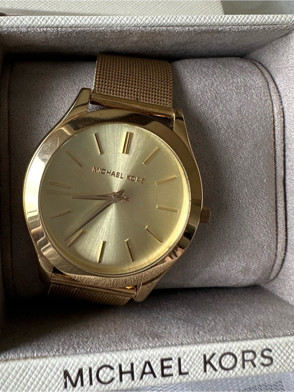 Michael Kors Gold Stainless Mesh Bracelet Watch